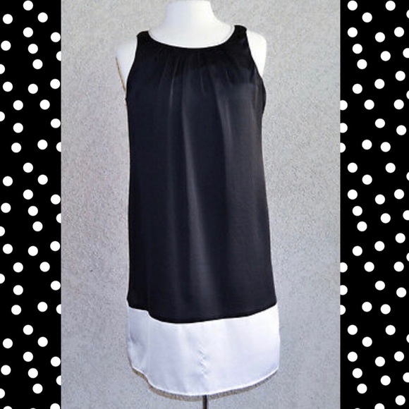 Dana Buchman Black and White Satin Finish Dress - Picture 2 of 4